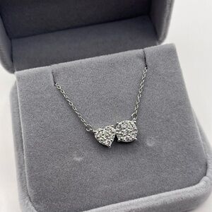 0.50 CT Round Cut VS1 Lab Diamond 925 Sterling Silver Heart Eternity Nec…